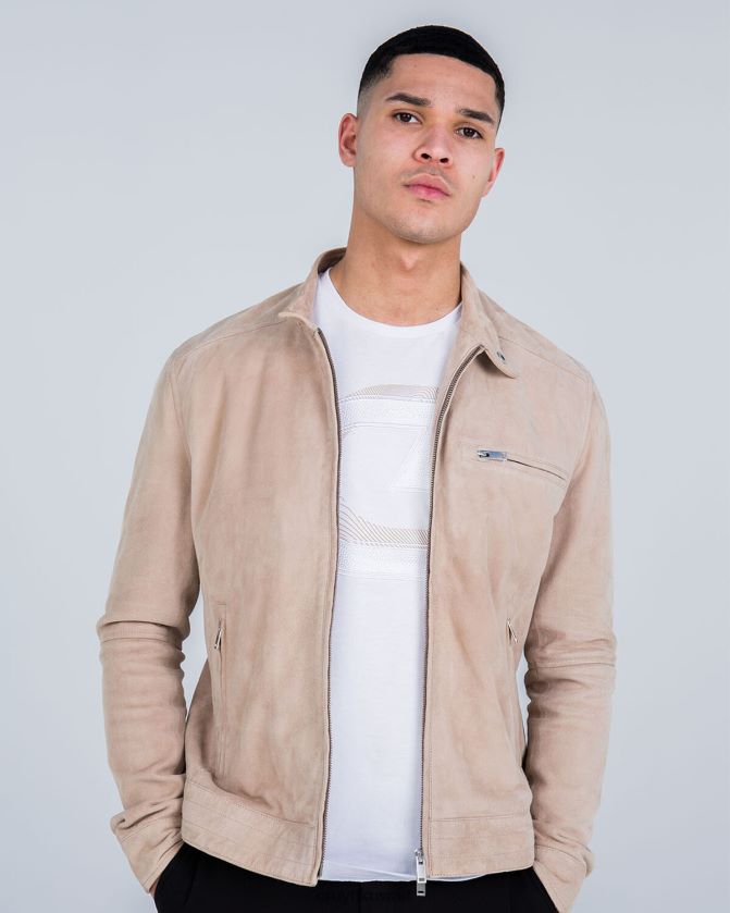 Cruyff كريم رجال جاكيت راكب الدراجة النارية من جلد الغزال Esteban Z02JN708 السترة