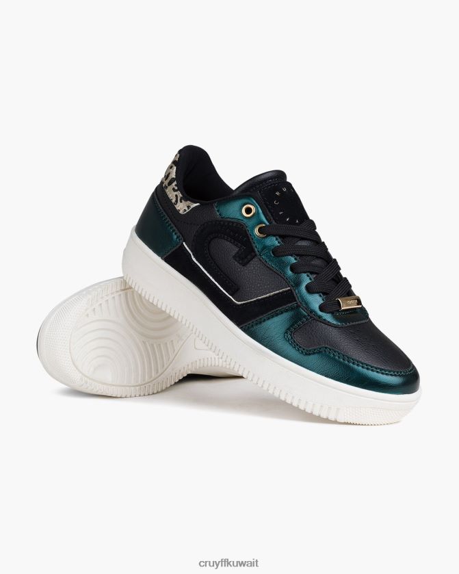 Cruyff أخضر / أسود نحيف كامبو منخفض لوكس Z02JN1003 أحذية رياضية