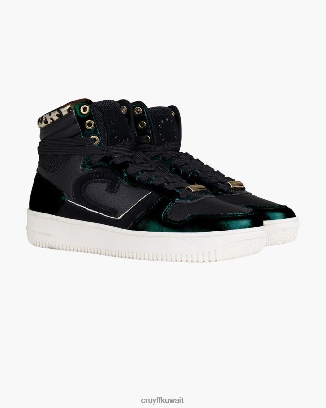 Cruyff أخضر / أسود نحيف كامبو عالية لوكس Z02JN1023 أحذية رياضية