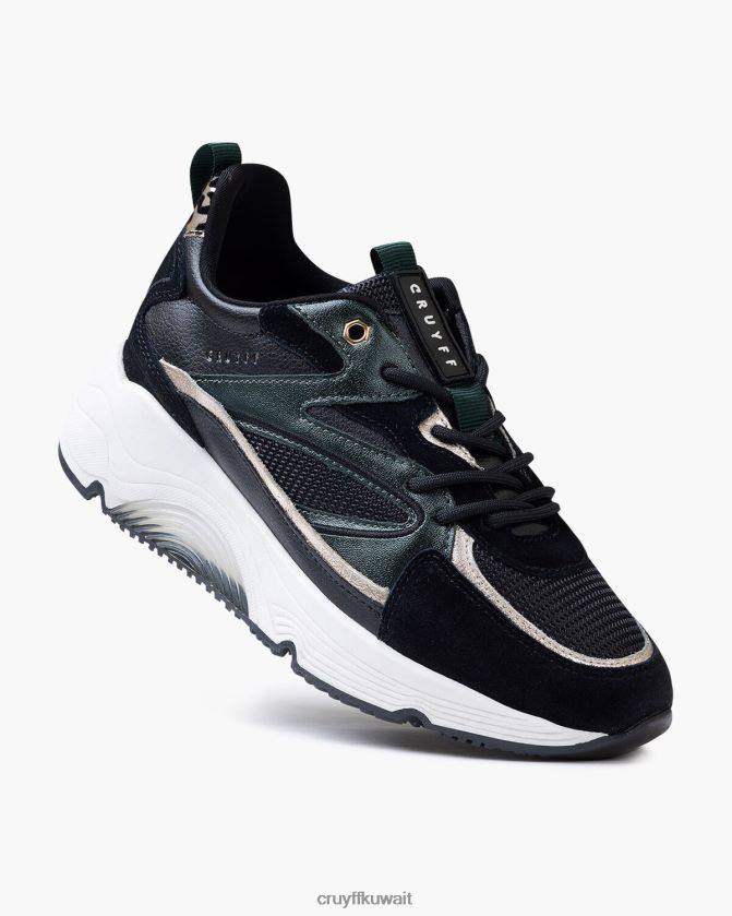 Cruyff أسود / أخضر نحيف مدينة بولد Z02JN1035 أحذية رياضية