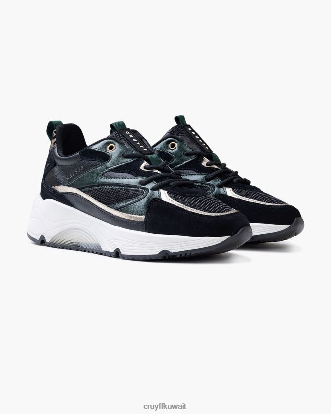 Cruyff أسود / أخضر نحيف مدينة بولد Z02JN1035 أحذية رياضية