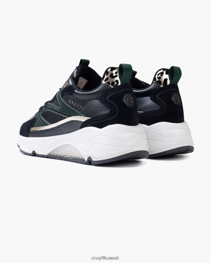 Cruyff أسود / أخضر نحيف مدينة بولد Z02JN1035 أحذية رياضية