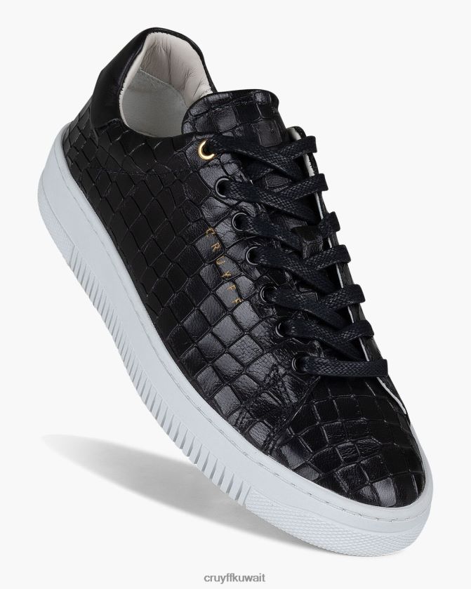 Cruyff أسود نحيف جلد التمساح جوان Z02JN1059 أحذية رياضية