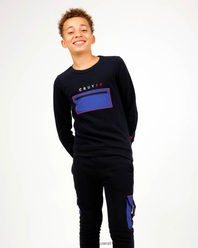 Cruyff الأزرق الداكن مبتدئ بدلة مجز رقبة مستديرة Z02JN1157 بدلة