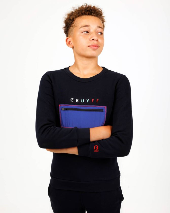 Cruyff الأزرق الداكن مبتدئ بدلة مجز رقبة مستديرة Z02JN1157 بدلة