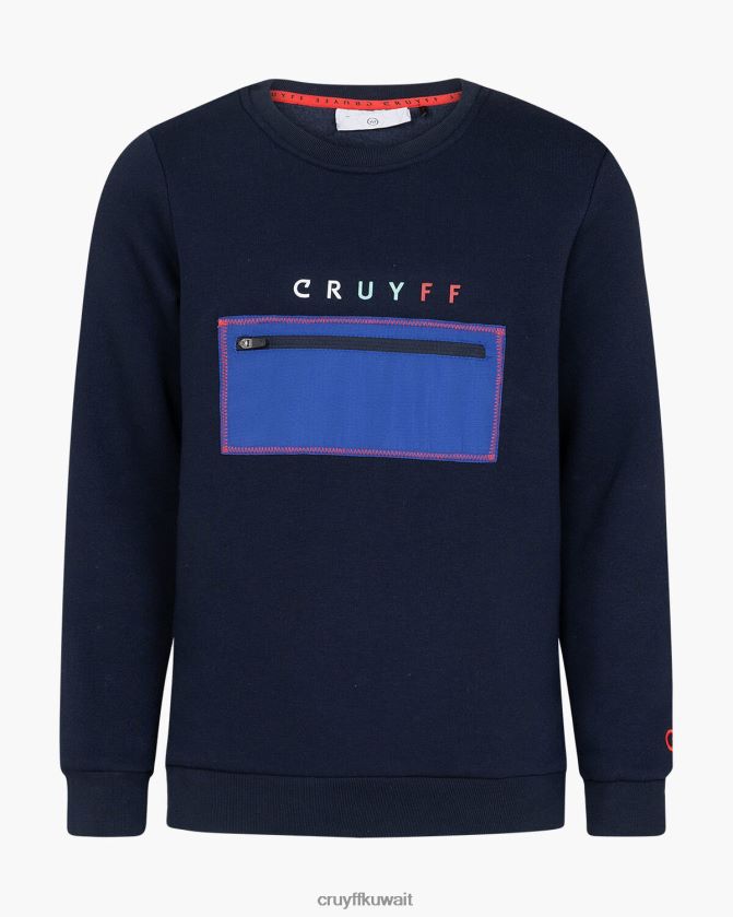 Cruyff الأزرق الداكن مبتدئ بدلة مجز رقبة مستديرة Z02JN1157 بدلة