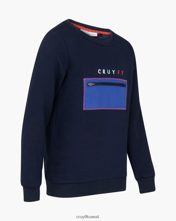 Cruyff الأزرق الداكن مبتدئ بدلة مجز رقبة مستديرة Z02JN1157 بدلة