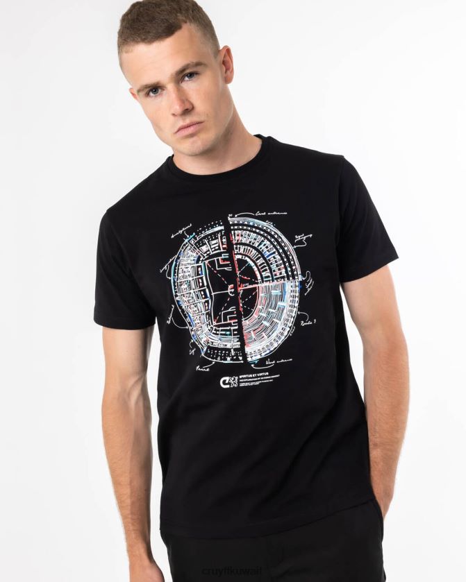 Cruyff أسود رجال ملعب تي Z02JN1311 تي شيرت