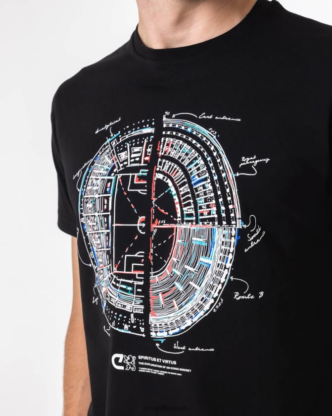 Cruyff أسود رجال ملعب تي Z02JN1311 تي شيرت