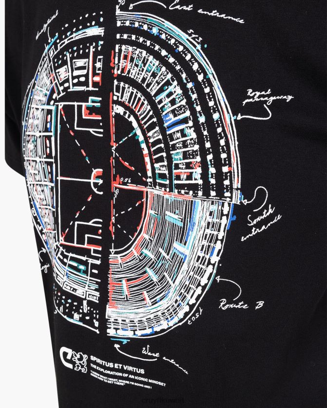 Cruyff أسود رجال ملعب تي Z02JN1311 تي شيرت