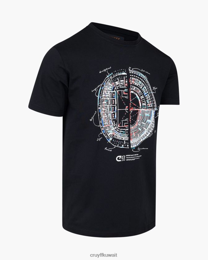 Cruyff أسود رجال ملعب تي Z02JN1311 تي شيرت