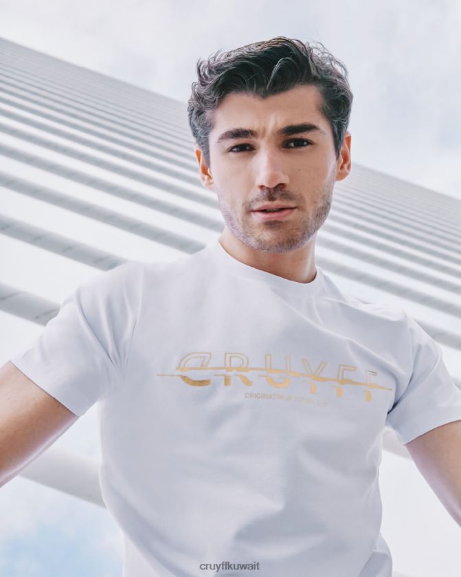 Cruyff ذهب ابيض رجال سيث Z02JN197 تي شيرت