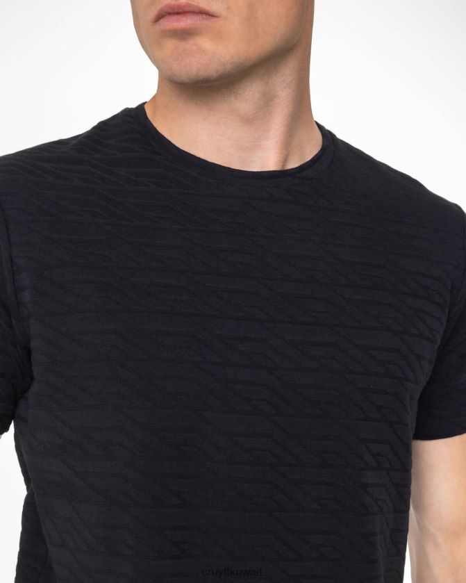 Cruyff أسود رجال كاسكو جاكار تي شيرت Z02JN503 تي شيرت