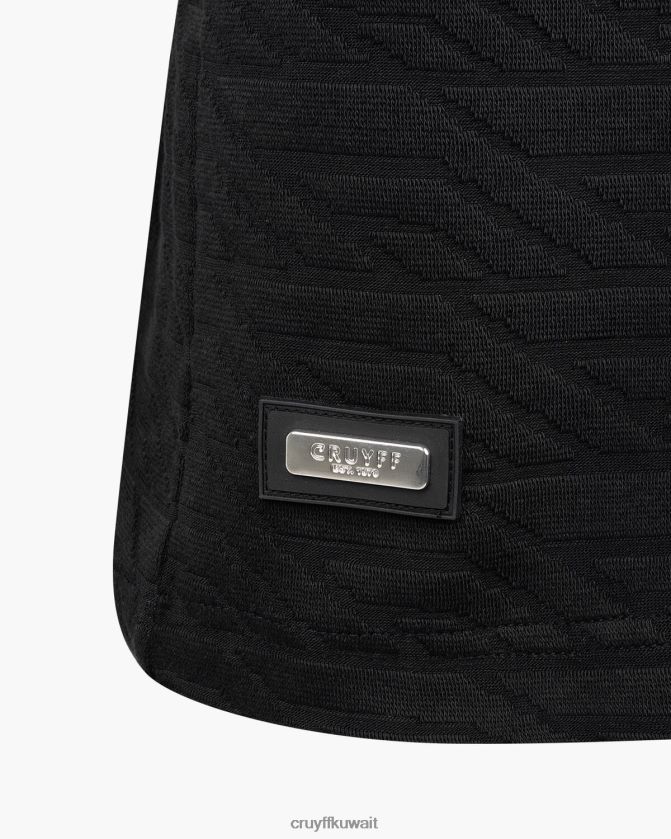 Cruyff أسود رجال كاسكو جاكار تي شيرت Z02JN503 تي شيرت