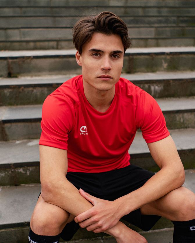 Cruyff أحمر رجال قميص التدريب Z02JN628 تي شيرت