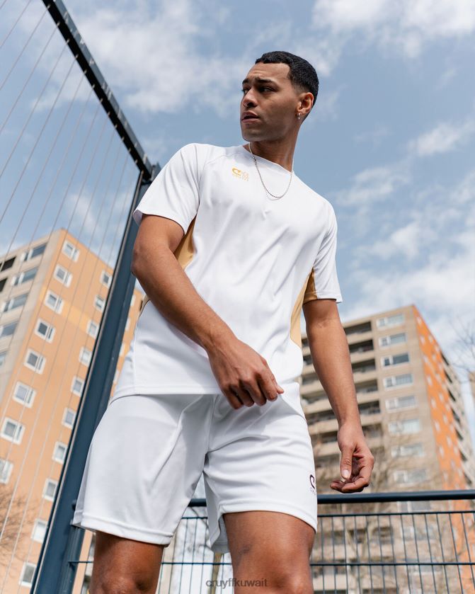 Cruyff ذهب ابيض رجال قميص بدور التكنولوجيا Z02JN630 تي شيرت