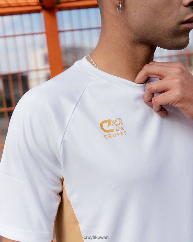 Cruyff ذهب ابيض رجال قميص بدور التكنولوجيا Z02JN630 تي شيرت