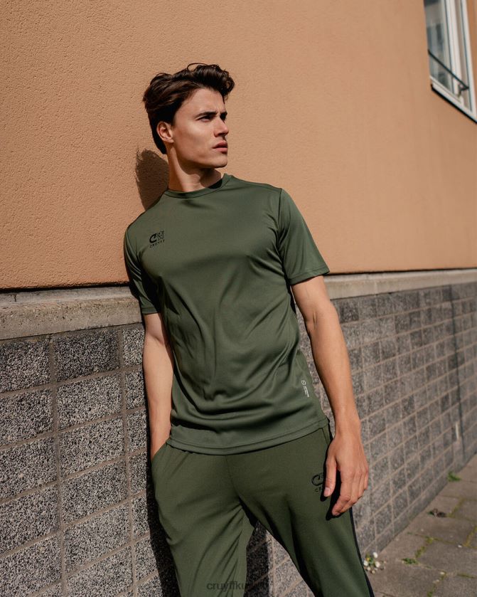 Cruyff أخضر / أسود رجال قميص بدور التكنولوجيا Z02JN631 تي شيرت