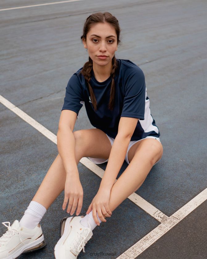 Cruyff البحرية / الأبيض رجال قميص بدور التكنولوجيا Z02JN632 تي شيرت