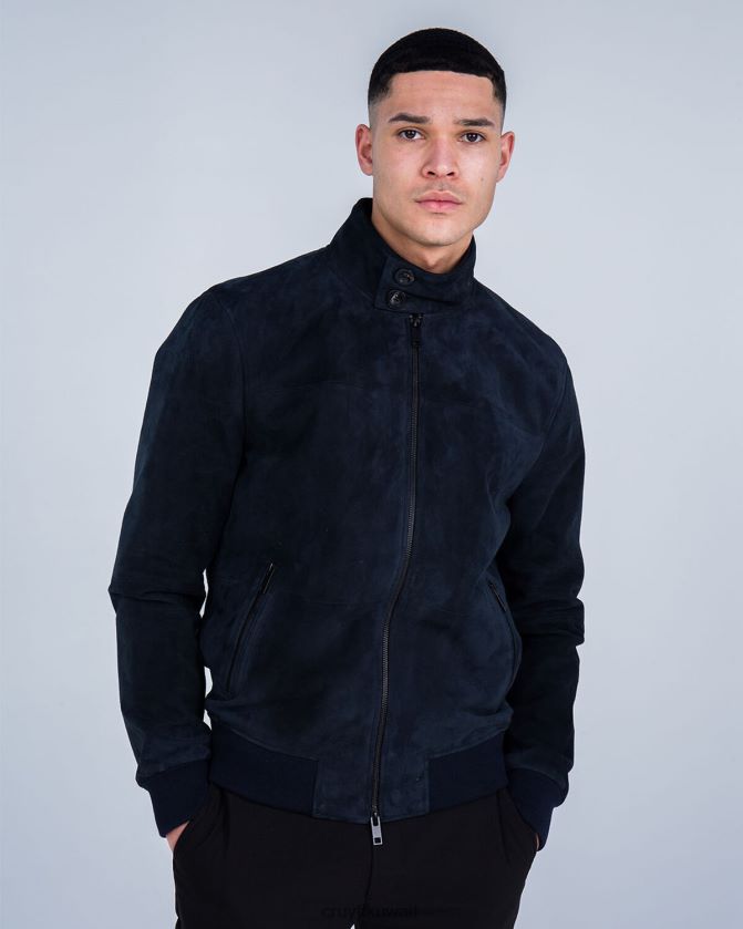 Cruyff القوات البحرية رجال سترة هارينغتون من جلد الغزال دانتي Z02JN685 السترة