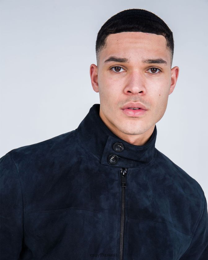 Cruyff القوات البحرية رجال سترة هارينغتون من جلد الغزال دانتي Z02JN685 السترة