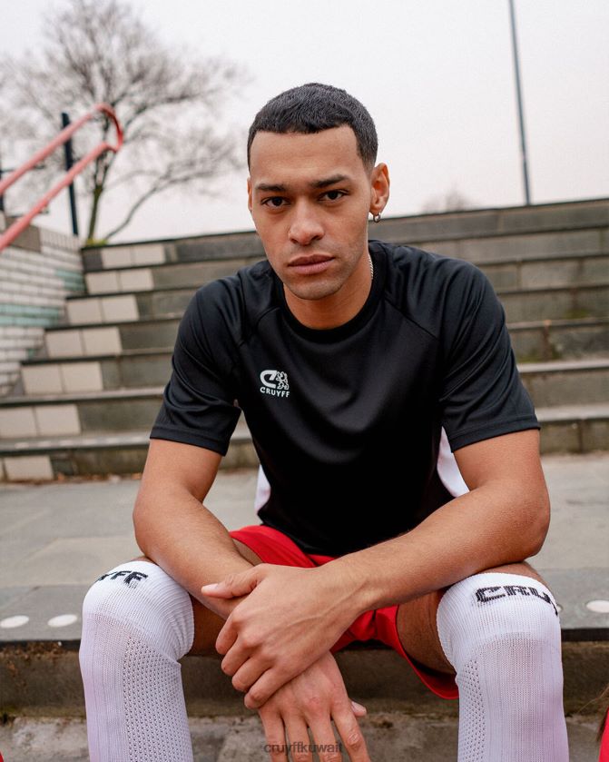 Cruyff أسود / أبيض رجال قميص بدور التكنولوجيا Z02JN686 تي شيرت