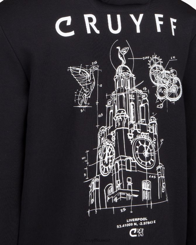 Cruyff أسود رجال مدينة حزمة هوديي ليف Z02JN692 زُنط