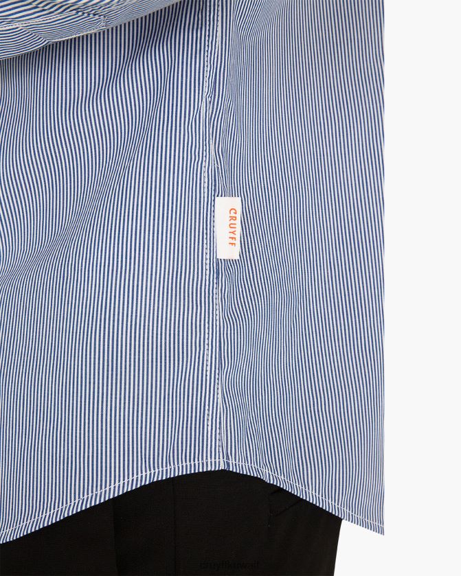 Cruyff أزرق أبيض رجال قميص مخطط أراجون كينج Z02JN853 قميص