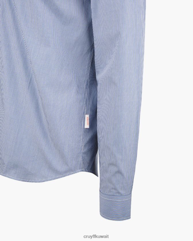 Cruyff أزرق أبيض رجال قميص مخطط أراجون كينج Z02JN853 قميص