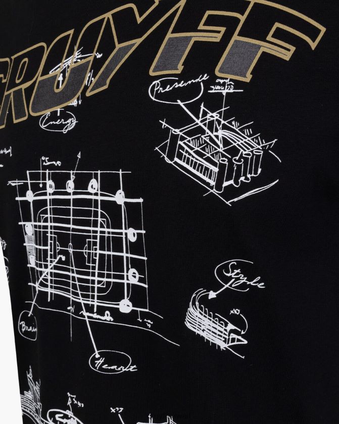 Cruyff أسود رجال الهدف المحملة Z02JN886 تي شيرت