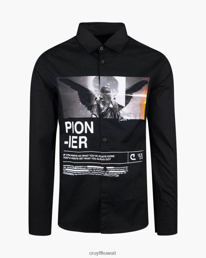 Cruyff أسود رجال قميص سيفا المطبوع Z02JN888 قميص