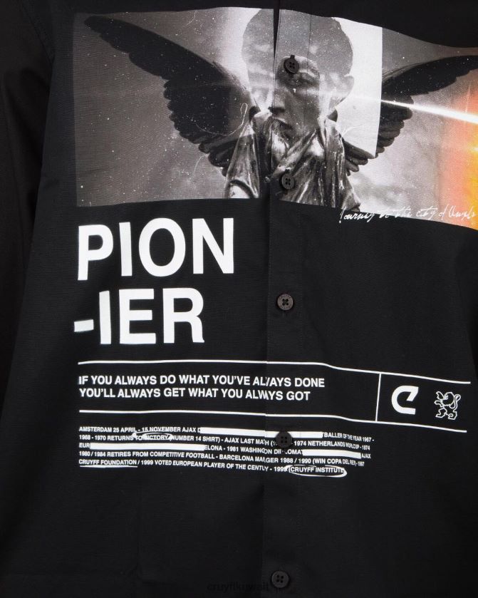 Cruyff أسود رجال قميص سيفا المطبوع Z02JN888 قميص