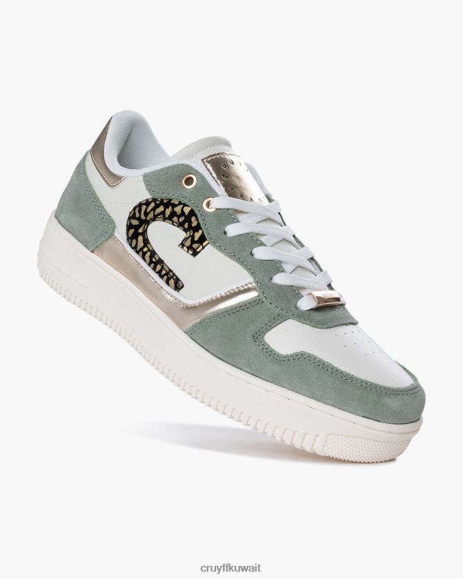 Cruyff أخضر / أبيض نحيف كامبو منخفض لوكس Z02JN977 أحذية رياضية