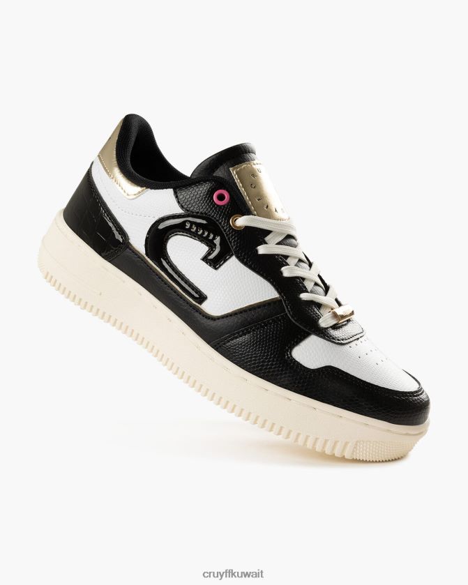 Cruyff أسود / أبيض نحيف كامبو منخفض لوكس Z02JN988 أحذية رياضية