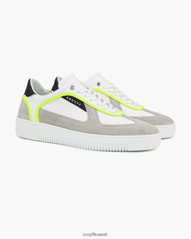 Cruyff أبيض رجال cristallo-nappa / sciarada الجلد المدبوغ Z02JN919 أحذية رياضية