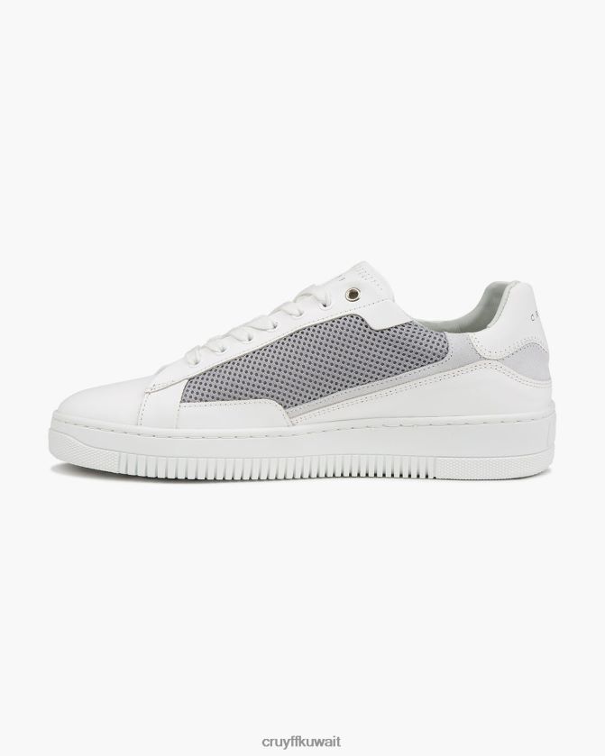 Cruyff أبيض رجال جلد شبكي ناعم / غير لامع من joan Respiro Z02JN841 أحذية رياضية