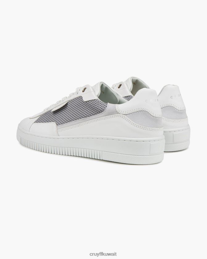 Cruyff أبيض رجال جلد شبكي ناعم / غير لامع من joan Respiro Z02JN841 أحذية رياضية