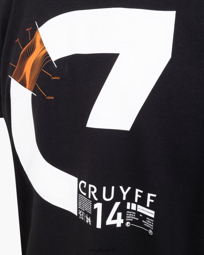 Cruyff أسود رجال آلان ss نقطة الإنطلاق Z02JN177 تي شيرت