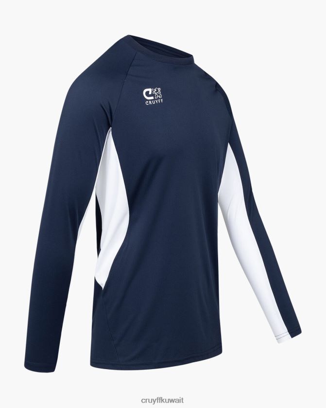 Cruyff البحرية / الأبيض رجال قميص tik turn ls Z02JN665 تي شيرت