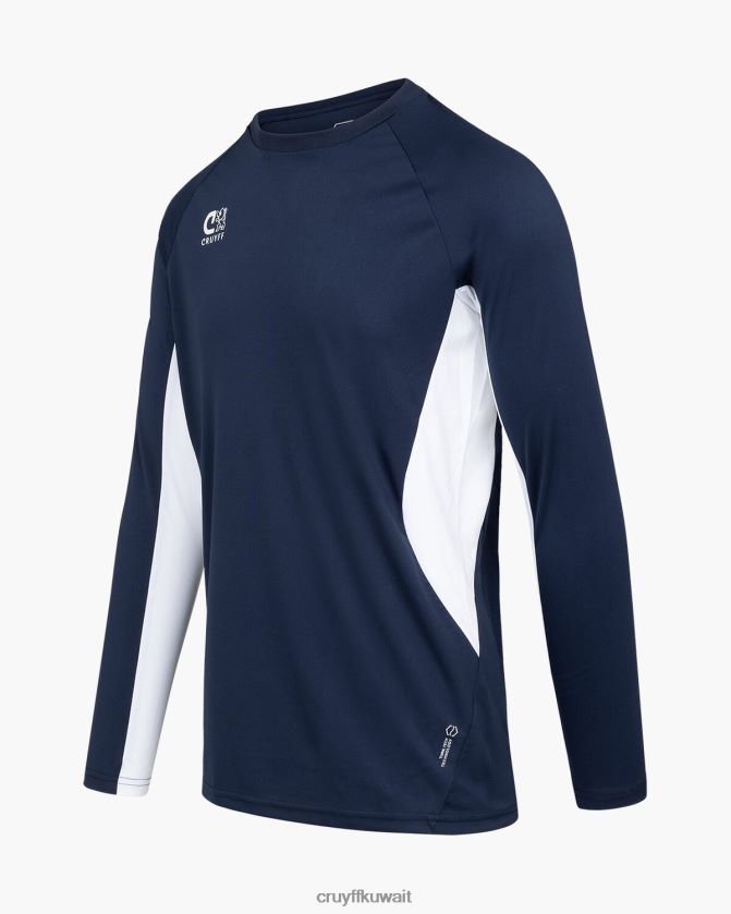 Cruyff البحرية / الأبيض رجال قميص tik turn ls Z02JN665 تي شيرت